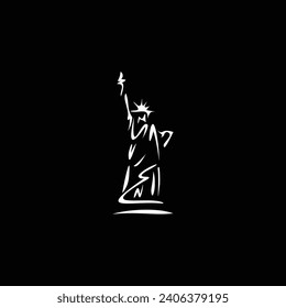 Liberty Statue Logo in Abstract Sketch