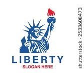 Liberty Statue logo design symbol vector illustration