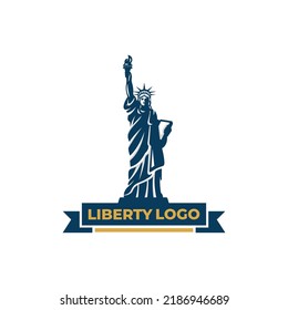 Liberty statue logo design vector