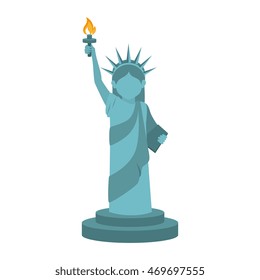 liberty statue monument torch iconic building america usa vector  illustration isolated