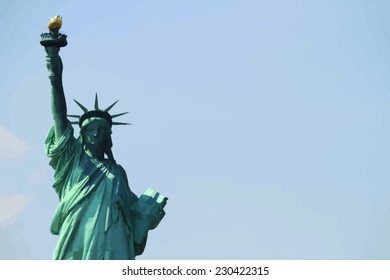 Liberty Statue in New York City - Vector image with empty space for text