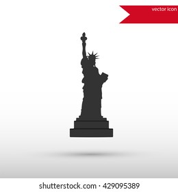  Liberty statue New York city, usa symbol. Flat style object. Art picture drawing. Eps 10. Web icons. 