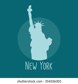 Liberty statue new york detailed silhouette. Vector illustration 