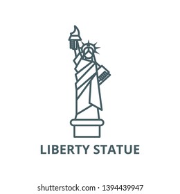 Liberty statue, new york vector line icon, linear concept, outline sign, symbol