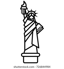 liberty statue, new york vector line icon, sign, illustration on background, editable strokes