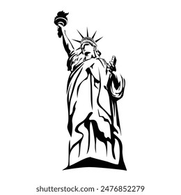 diseño de silueta de estatua de libertad. Signo y símbolo de la libertad estadounidense.