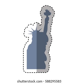 liberty statue silhouette isolated icon