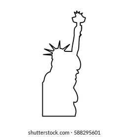 liberty statue silhouette isolated icon