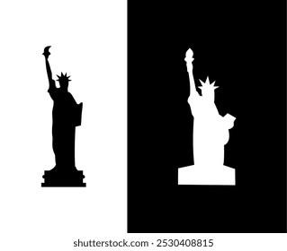 Liberty statue silhouette vector lady woman usa city design isolated