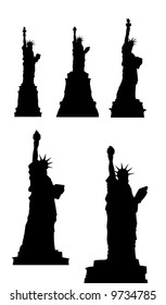 liberty statue silhouettes