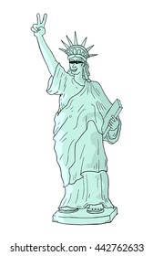 liberty statue with sunglasses