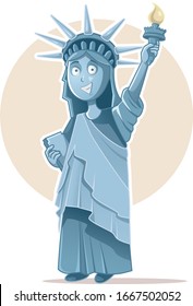 
Liberty Statue Vector Caricature Celebrating  Independence Day  Famous Landmark representing American Culture  freedom   democracy symbol
