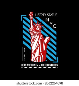 Liberty Statue Vintage design illustration for fashion, hoodie, t shirt or etc.