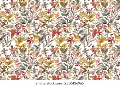 Liberty style millefleurs. Trendy floral design