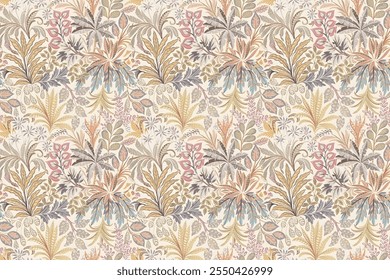 Liberty style millefleurs. Trendy floral design