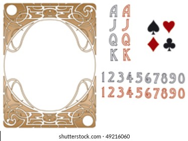 LIberty style poker playing cards, vector EPS AI8.