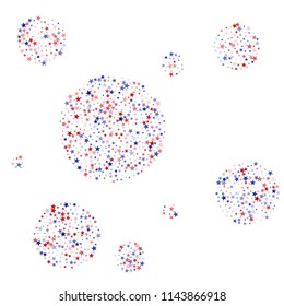 Liberty Symbolic Stars Confetti. 4th of July Pattern Design. Veteran Day Texture. Poster, Advertising Stars Background.