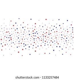 Liberty Symbolic Stars Confetti. USA Memorial Day Pattern Design. United States Texture. Poster, Advertising Print Design Background.