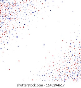 Liberty Symbolic Stars Confetti. USA Memorial Day Pattern Design. Liberty Patriotic Texture. Packaging, Ad Print Design Background.