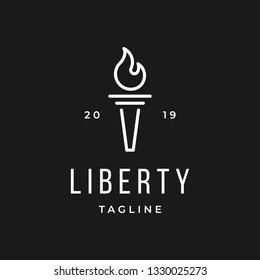 Liberty Torch Logo Design Template