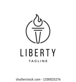 Liberty Torch Logo Design Template