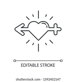 Libido racing linear icon. Sex drive. Testosterone and esteron. Hypersexuality and sexual urge. Thin line illustration. Contour symbol. Vector isolated outline drawing. Editable stroke