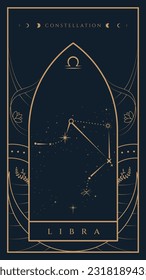 Constelación astrológica de Libra Ilustración Zodiaca