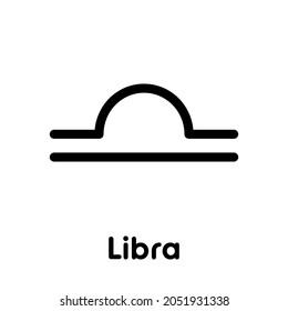 Libra - astrological sign. One of twelve zodiac symbols. Simple solid line vector icon.