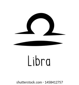 Libra astrological zodiac sign isolated on white background. Simple horoscope icon, astrology logo. Vector illustration.