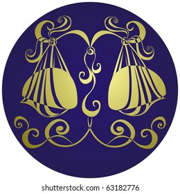 Libra. Astrology sign. Vector zodiac
