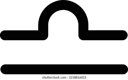 Libra astrology symbol minimal with no background.