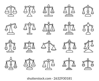Libra balance set featuring court symbols, law elements, equality measurement, tribunal authority, fair decisions, legal judgment, and professional emblem clipart for your projects