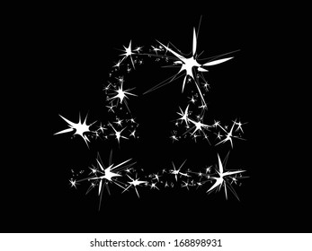Libra in black - Zodiac sign isolated on black background 