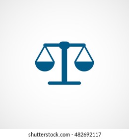 Libra Blue Flat Icon On White Background