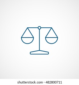 Libra Blue Line Icon On White Background