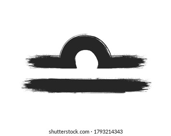 Libra brush stroke zodiac sign. Vector libra zodiac sign icon. 