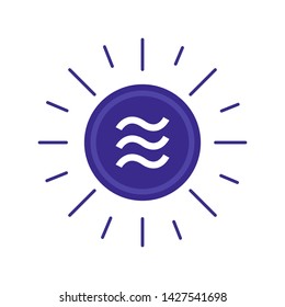 Libra coin icon, Crypto currency virtual electronic money.