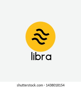 Libra coin new cryptocurrency logo design. Blockchain technology logo icon template. Crypto and bitcoin logotype illustration and vector