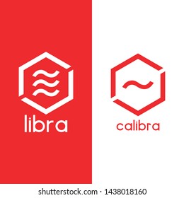 Libra coin new cryptocurrency logo design. Blockchain technology logo icon template. Crypto and bitcoin logotype illustration and vector