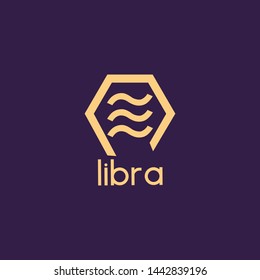 Libra coin new cryptocurrency logo design. Blockchain technology logo icon template. Crypto and bitcoin logotype illustration and vector