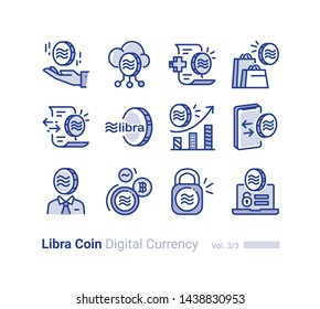 Libra Coin vector icon collection design