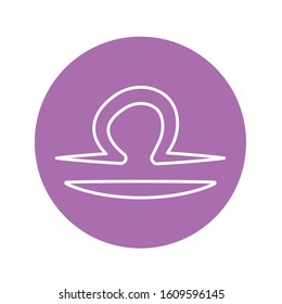 Libra color line icon. Zodiac sign. Astrology and horoscope. Predictions and human character. Element air. Ruler Venus. UI UX GUI design element. Editable stroke.