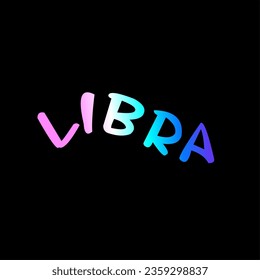 Libra colored hologram on black background