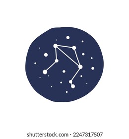 libra constellation doodle icon, vector illustration