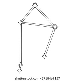 Libra constellation illustration hand drawn outline vector