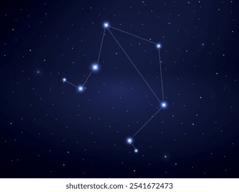 Libra constellation in night sky