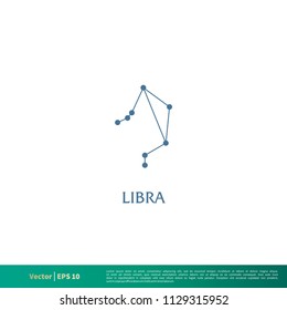 Libra - Constellation Star Icon Vector Logo Template Illustration Design. Vector EPS 10.