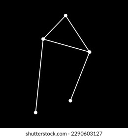 Libra constellation. Stick figure pattern on dark grey background