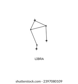 Libra constellation vector illustration. Libra constellation astrological drawing