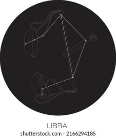 Libra Constellation Vector on Black Background